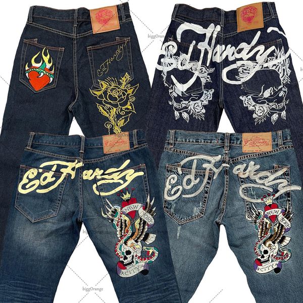 

men's jeans european and american style street hip hop high waist straight oversized jeans men y2k retro harajuku rock loose wide leg p, Blue