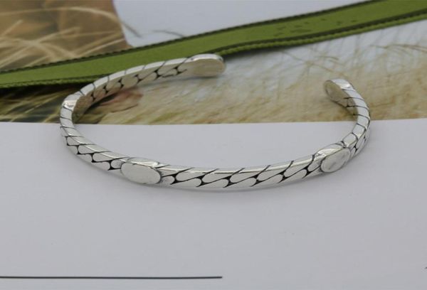 

new fashion striped letter bracelet simple universal silver plated retro bracelet supply nrj5148047, Black