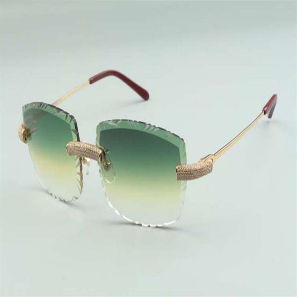 

2021 senior designers sunglasses 3524023 cutting lens micro-paved diamonds metal wires sticks glasses size 58-18-135mm309d, White;black