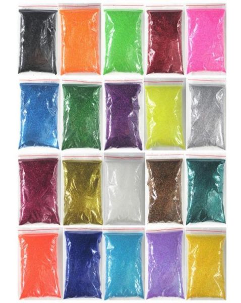 

20 colors choice 100g bulk packs extra ultra fine nail glitter dust powder nails art tips body crafts decoration whole7456949, Silver;gold