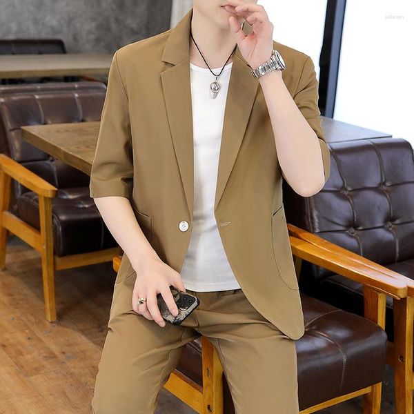 

men's suits e1423-men's casual summer suit loose fitting jacket, White;black