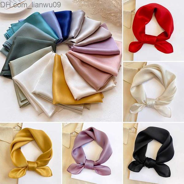 

sarongs 2023 women' square neck scarf 100 silk scarf foulard shawls and wraps bandana neckerchief poncho headband scarf 5353cm z230817, Blue;gray