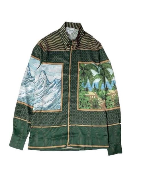 

alchemy print sun moon constellation totem silk long sleeve shirt men039s and women039s same european and america94645529179882, White;black