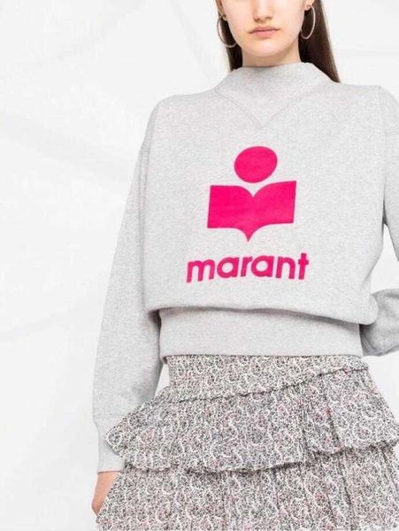 

23ss isabel marant women fashion classic cotton sweatshirt new pullover triangular half high collar loose casual sweatshirt design6408377, Black