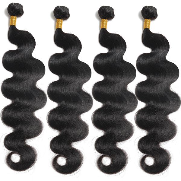 

Body Wave Bundles 30 Inch Raw Indian Remy Virgin Unprocessed 100% Human Hair BodyWave Hair Extensions 1 3 4 Bundles Deal a2, Natural color