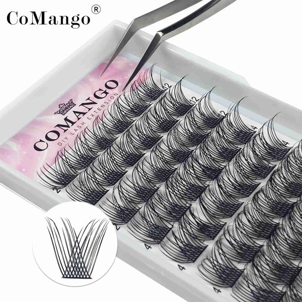 

false eyelashes comango diy 60 pcs cluster lashes 3d natural bunch 16mm d curl segmented beam individual mink tufted eyelash fine lash tip h