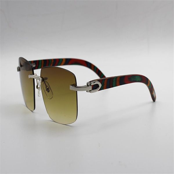 

luxury designer sunglasses peacock wood sun glasses mens gold frameless for women with original red box extreme edition246o, White;black