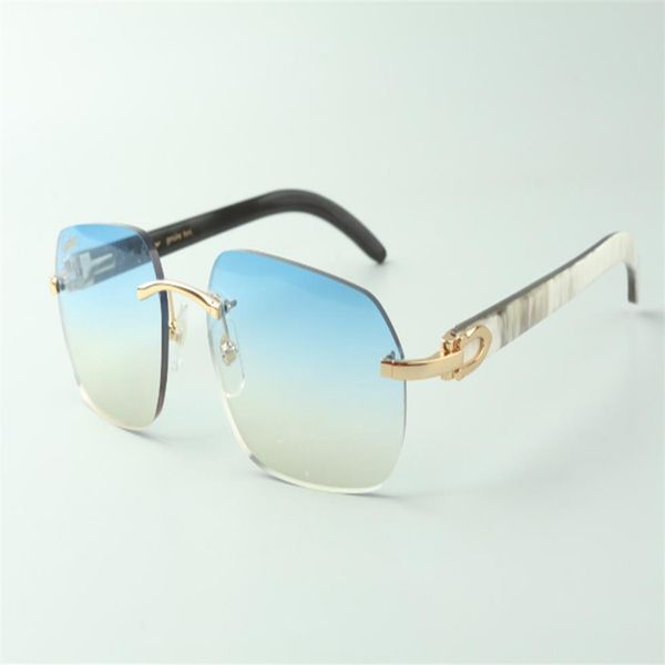 

direct s designer sunglasses 3524024 mixed buffalo horn temples glasses size 18-140 mm215o, White;black
