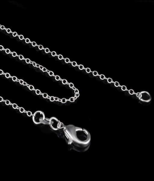 

925 sterling silver plated link rolo chain necklace with lobster clasps 16 18 20 22 24 inch for women rope chain necklaces diy mak7071659