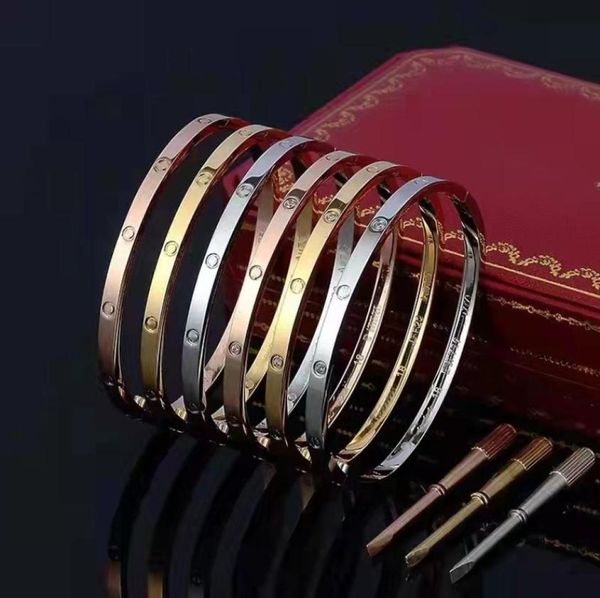 

classic designer bangle 4mm screwdriver bracelet european and american fashion love bracelet for women 316l stainless steel je2377441, Black