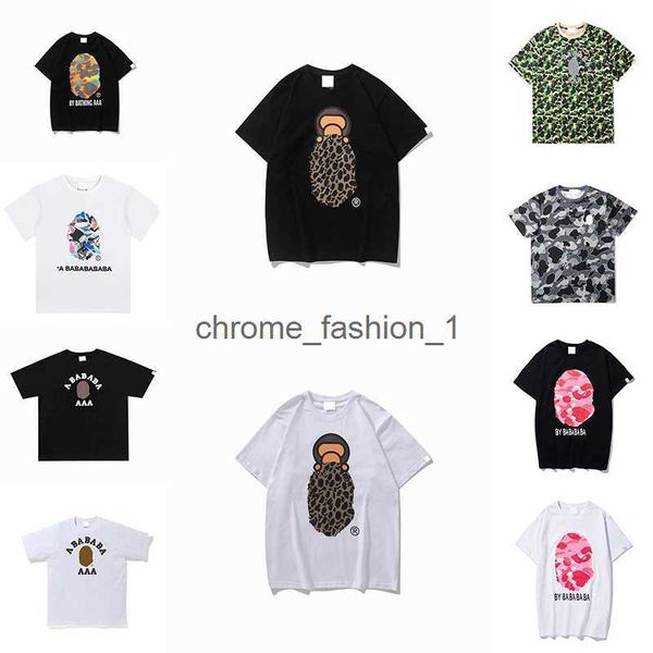 

bapes t-shirt mens womens designer short sleeve summer fashion s casual cotton sleeves luxury clothing street clothes q8xa, White
