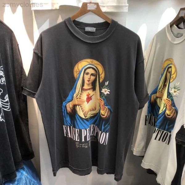 

men's t-shirts good quality nice washed vintage t shirt men portrait letter women fashion tee oversize short sleeve mens clothing, White;black