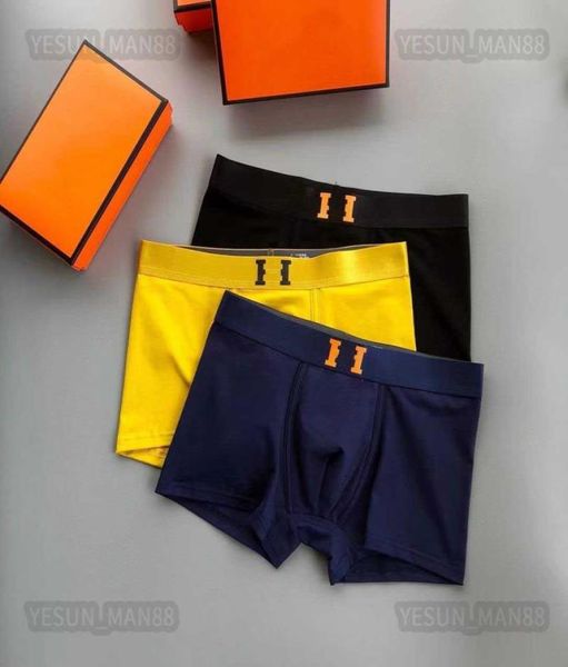 

designer xury mens herme classic underwear solid color boxer pants cotton breathable personalized comfortable underpants triplicate4486454, Black;white