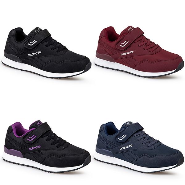 

2023 non-slip running shoes elderly black purple red blue men trainers outdoor walking casual sneakers color 4 breathable mesh