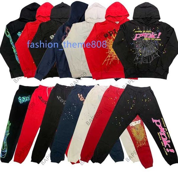 

pullover black sp5der young thug 555555 angel hoodies men shoe printing spider web sweatshirts designer women red hoodie