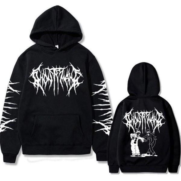 

mens hoodies sweatshirts limited ghostemane double sided print hoodie suicideboys pouya sweatshirt men women fashion oversized 2301965852, Black