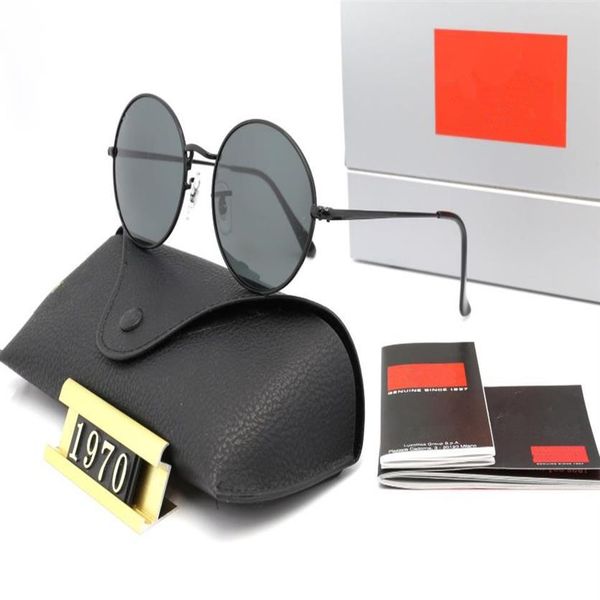 

design polarized luxury sunglasses men women pilot eyeglasses uv400 eyewear glasses metal frame round polaroid lens 1970 with box 268z, White;black