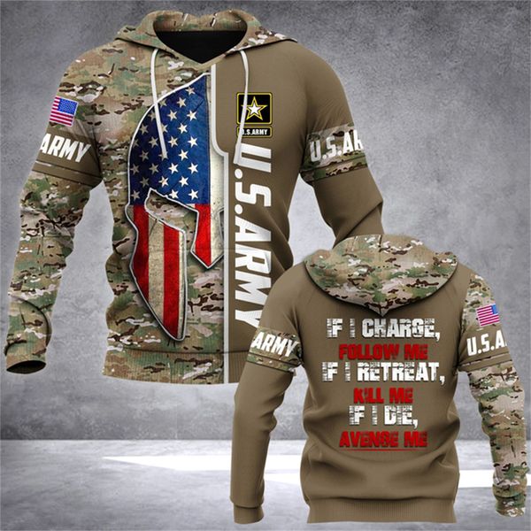 

men's hoodies sweatshirts plstar cosmos veteran military army suit soldier camo autumn pullover fashion tracksuit 3dprint men/women cas, Black