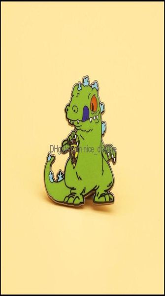 

pinsbrooches jewelry reptar dinosaur brooch and enamel pins men women fashion gifts movie novel lapel badges drop dhrse9938399, Gray