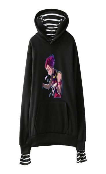 

anime hxh hunter x hunter hisoka fake two piece hoodies sweatshirts harajuku womenmen hip hop hoodie funny clothes outerwear1262230, Black