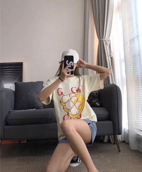 

short sleeve t-shirt men's women's couple casual round neck letter logo printing t shirts high-qualityzinm, White;black