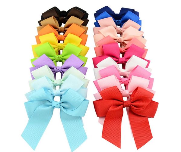 

baby girls bow hairpins barrette grosgrain ribbon bows with alligator clips toddler pinwheel cheer bow for kids hair accessories k9606627, Slivery;white