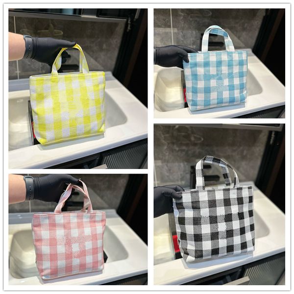 

luxury straw tote bag women handbag designer bag mens fashion summer vacation stripes canvas leather shoulder bags shopping tote beach handb