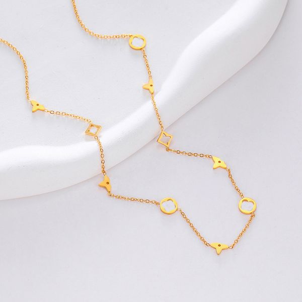 

fashion simple necklace 18k gold plated flower pendant for women&girl valentine's engagement designer jewelry gift, Silver