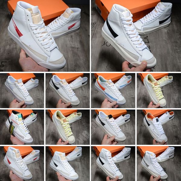 

blazes mid 77 vintage blazers jumbo high casual shoes men women black white multi color indigo pine green university blue mens trainers desi