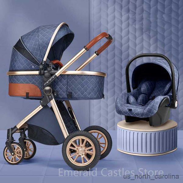 

strollers# new 3 in 1 baby stroller high landscape carriage light newborn pram shock proof two way in 1 kid car baby comfort cart 2023 r2308
