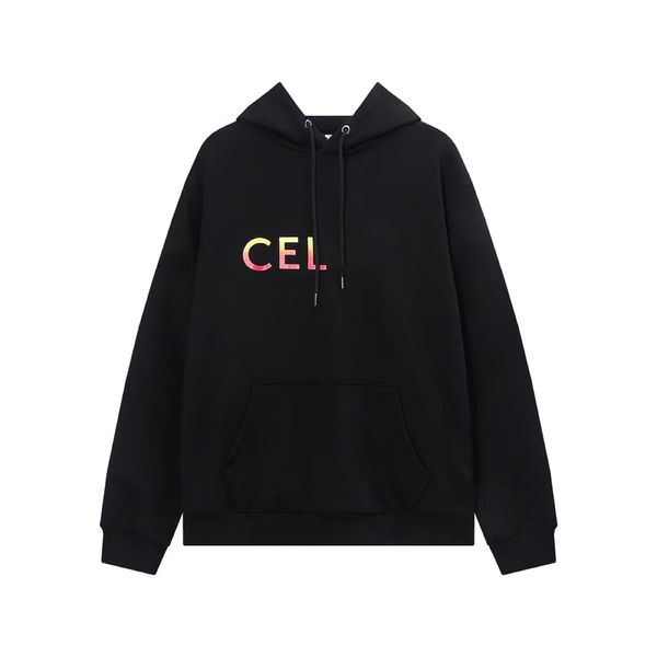

mens hoodies pullover sweatshirts hoody steel lettering hoodie designer printed casual loose hooded fleece clothing high street cotton clot, Black