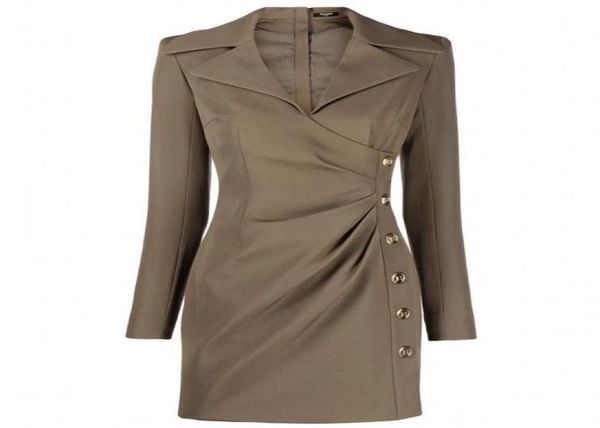 

312 xxxl 2022 runway coat autumn brand same style coat lapel neck button black hite pink long sleeve womens clothes fashion mansha4678902, Black;brown