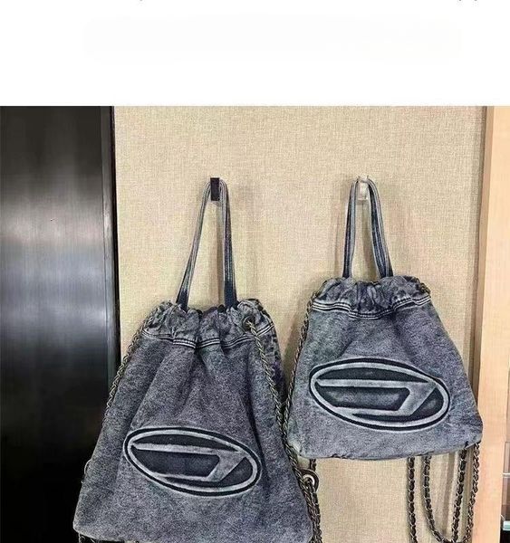 

new designer handbag original quality tote denim fabric dingdang bag luxury womens shoulder and back portable multifunctional totes dieselha
