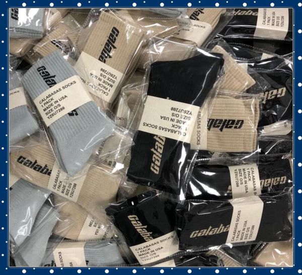 

designer socks season 6 calabasas skateboard fashion mens letter printed sports sock sockings hip hop cny15705500775, Black