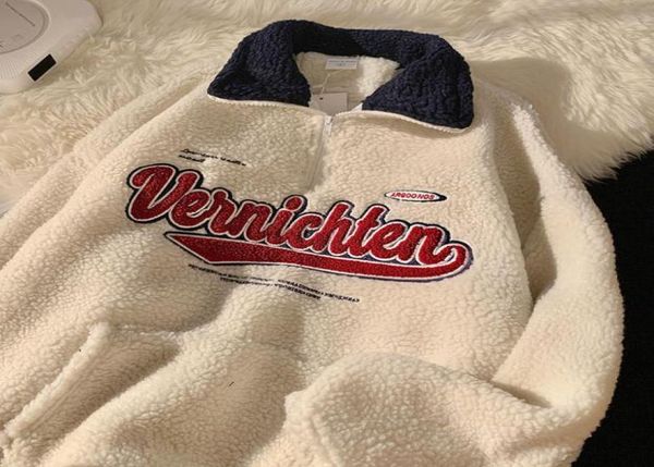 

women039s hoodies sweatshirts vintage punk women casual v neck long sleeve letter embroidery hoodie harajuku baseball oversized1613604, Black