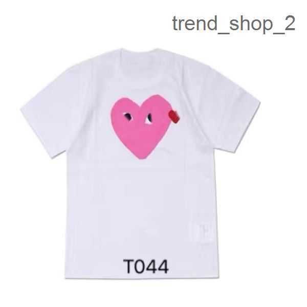 

619s on mens play t shirt designer red heart shirt commes casual women shirts des badge garcons high quanlity tshirts cotton embroidery 7 9g, White;black