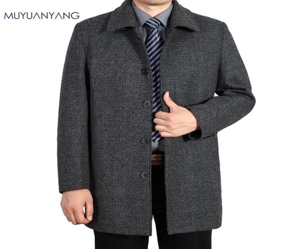 

mu yuan yang wool coat for men casual woolen coats male clothing men039s jackets single breasted overcoat 5xl 6xl 7xl plus size2945149, Black