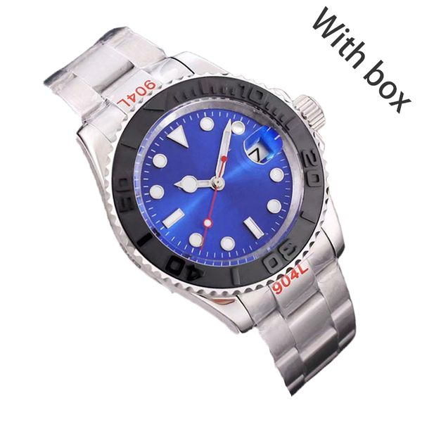 

movement watches luxury mens watch yacht automatic machinery 41mm wriswatch leather 904l stainless steel sapphire with box business montre b, Slivery;brown