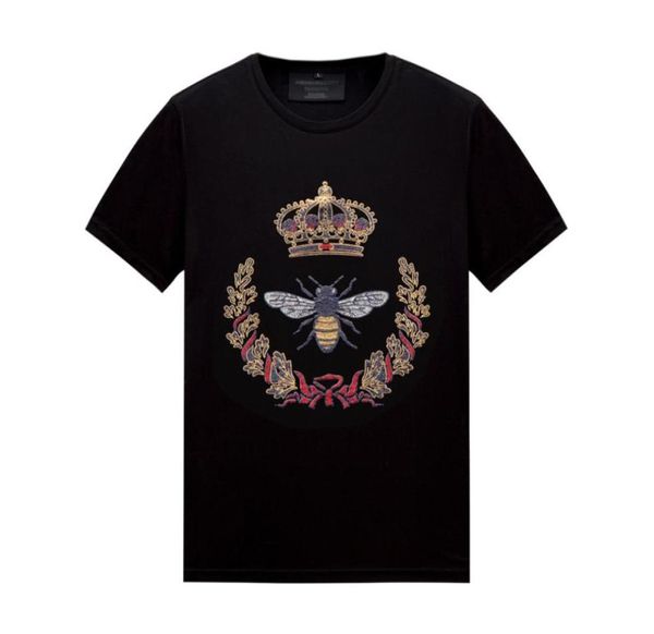 

mens rhine short sleeves t-shirts black - summer casual designer crew neck pullover shirts tees women mercerized cotton5709059, White;black