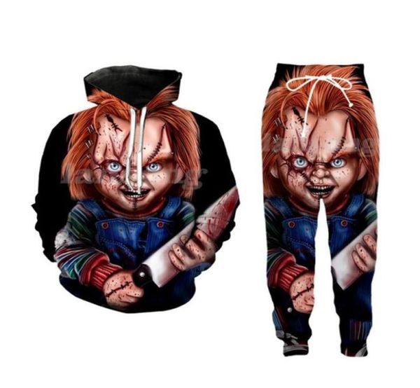 

new fashion menswomens child039s play chucky funny 3d print hoodiepants s1102473087, Black