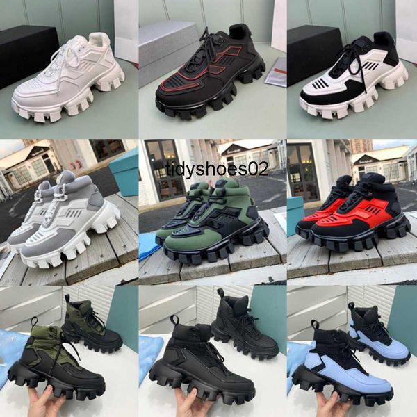 

sneakers platform shoes runner trainer outdoor shoe knit fabric low high light rubber cloudbust thunder mens woman outdoor shoe new colors, Black