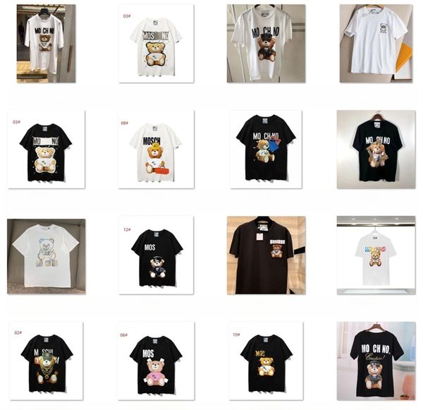 

summer new short sleeve t shirt double yarn fabric stereo letter shirt printing women men's round neck t shirt original sweatshirt polo, White;black