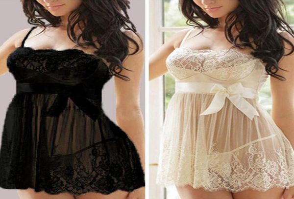 

women039s sleepwear women lace sling lingerie nightwear robe seethrough attractive with gstring nightdress5296910, Black;red