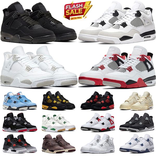

men women jumpman 4 basketball shoes 4s black cat military black red thunder university blue pine green bred cool grey mens trainers sneaker