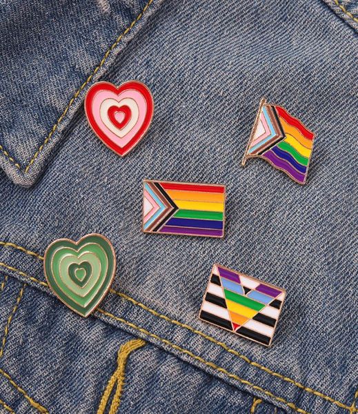 

rainbow flag letter seal clothes brooches women alloy enamel lapel pin for backpack bag clothing sweater skirt badges buckle brooc8868988, Gray