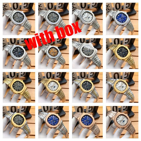 

2023 mens watch nautilus multifunctional watch watch high -quality mens watch automatic robot watch 904l stainless steel strive festival gif, Slivery;brown