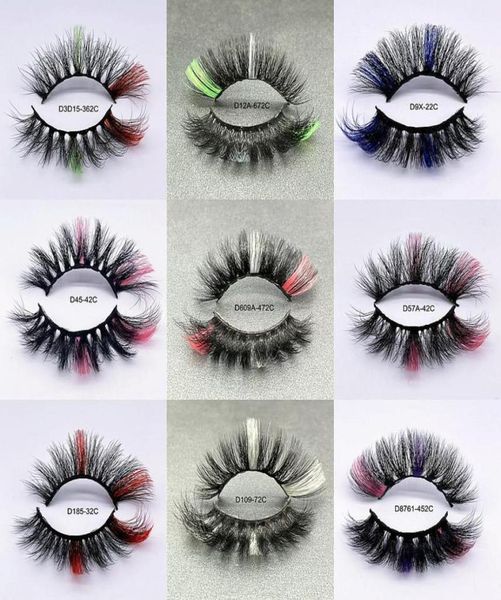 

false eyelashes 3d mix color ombre lashes natural long colorful bulk dramatic makeup fake lash party colored for cosplay5100323