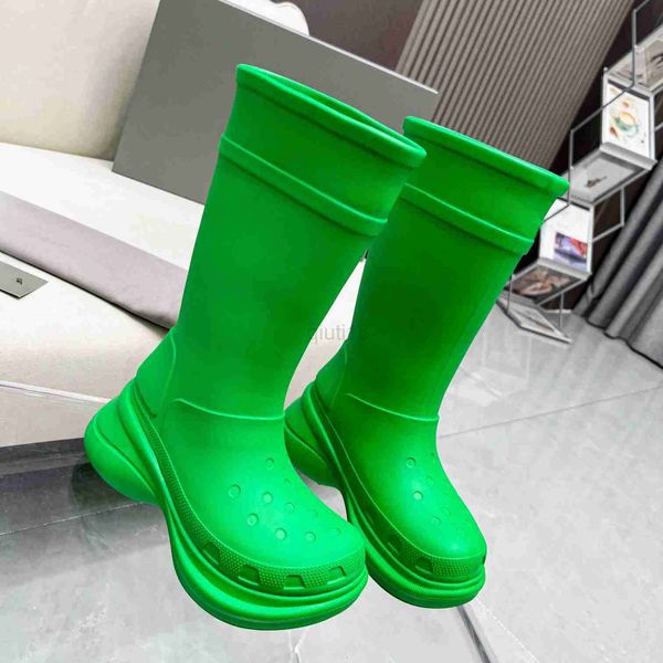 

boots designer boots wellies women's rubber rain boots fashion hole-hole platform shoes waterproof shoes doc 35-43 x0817, Black