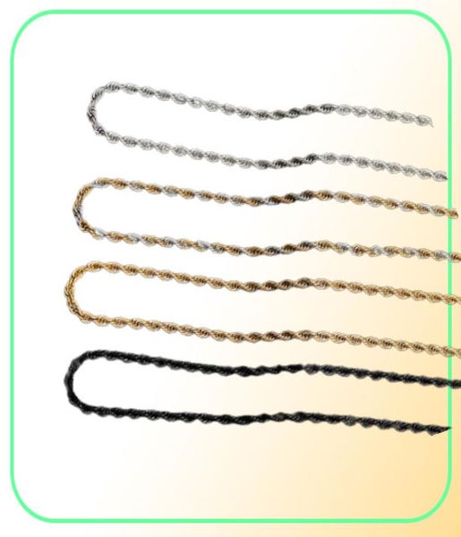 

fashion hiphop designer necklace woman mens necklace chains ed rope stainless steel gift gold necklaces silver black south am820214513646