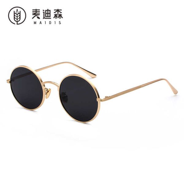 

jet 8343 metal round frame women korean fashion punk for men harajuku style personality sunglasses, White;black